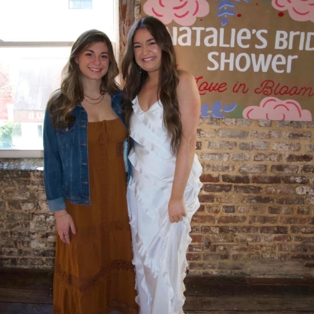 Show Me Your Mumu Romance Ruffle Maxi Dress in Ivory Luxe Satin Medium - Picture 2 of 5